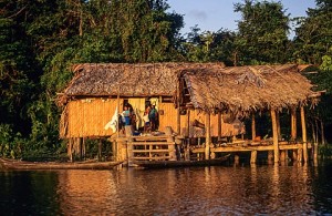 Stilt houses. Amerindian Warao. Amacuro delta Orinoco. Venezuela.